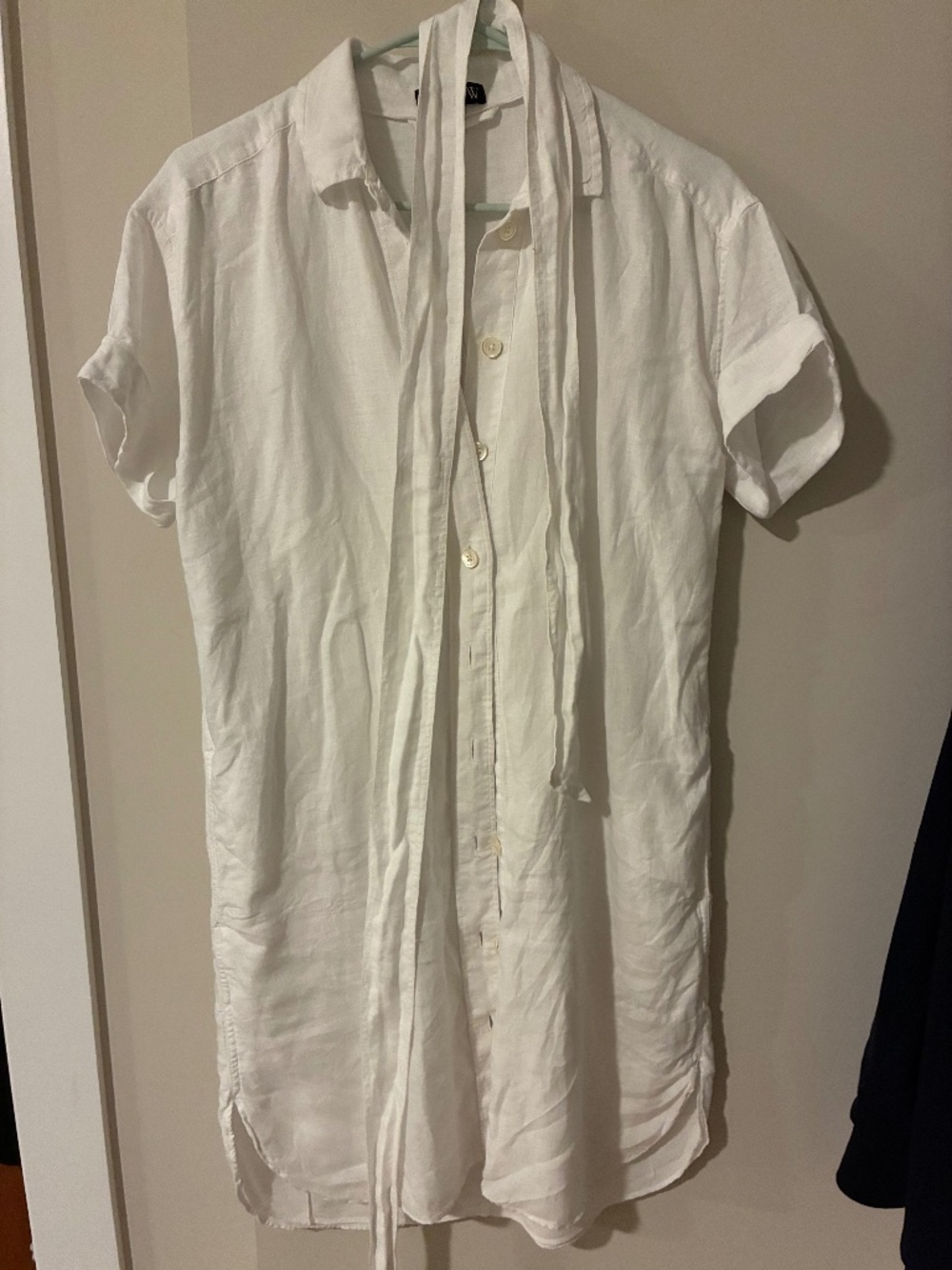 J Crew Relaxed-fit Short-sleeve 100% Linen Dress
